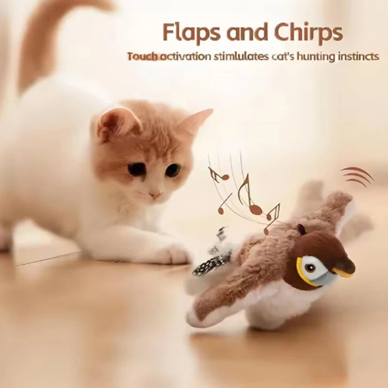 Interactive flapping bird cat toy USB rechargeable - Kiwi Studio Pets